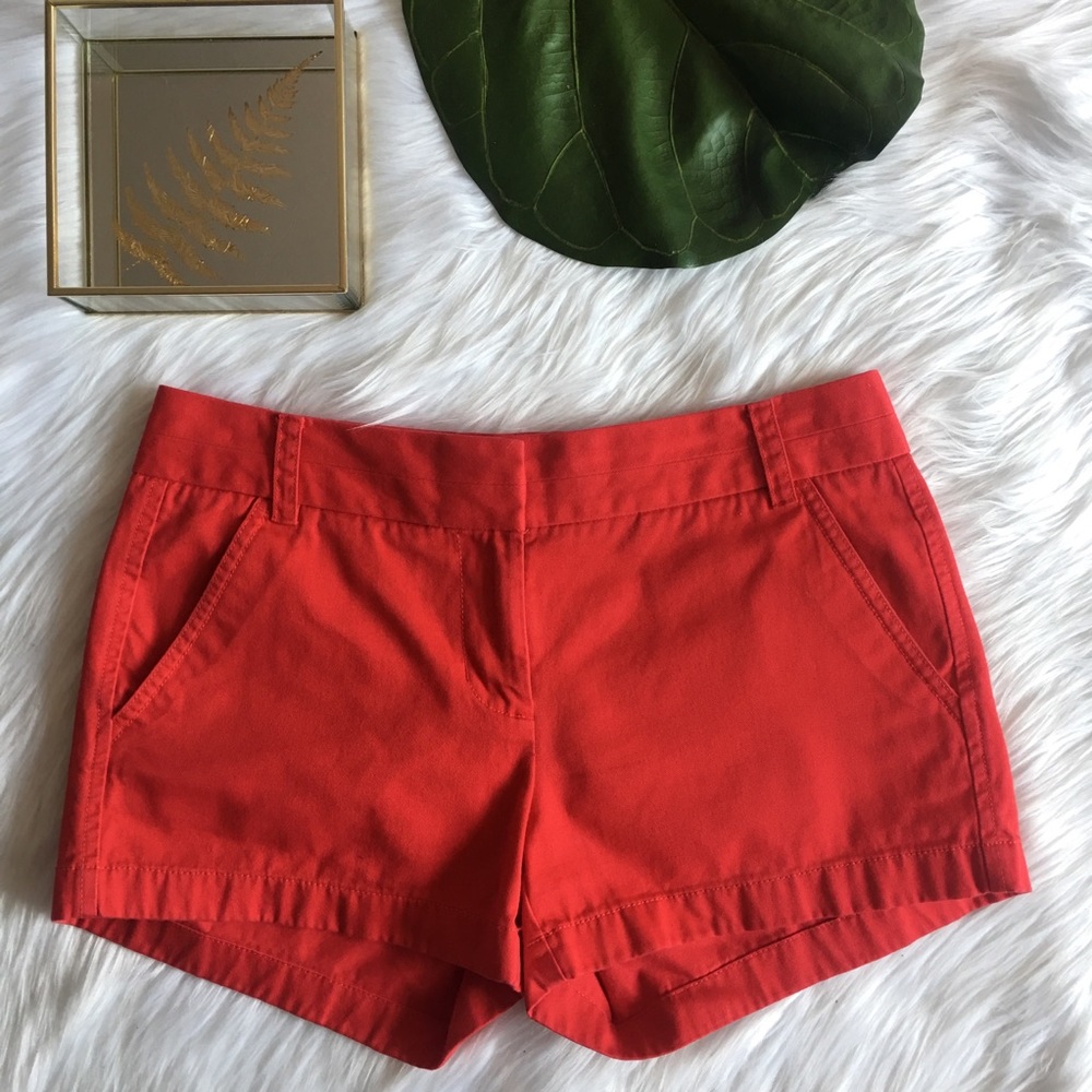 J. Crew 3” Classic Chino Red Cotton Shorts